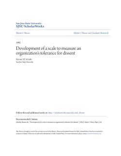 Development of a scale to measure an organization`s tolerance for