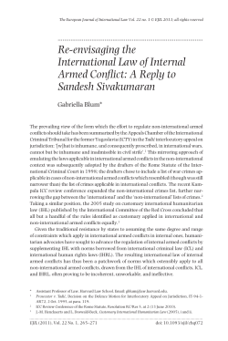 Re-envisaging the International Law of Internal Armed Conflict: A