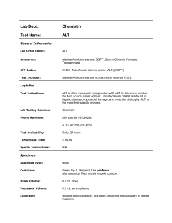 Lab Dept: Chemistry Test Name: ALT