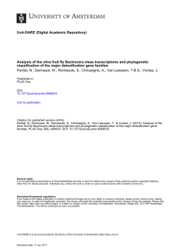 Analysis of the olive fruit fly Bactrocera oleae