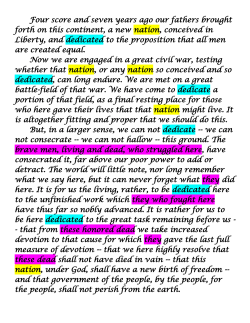 Four score and seven years ago our fathers brought forth on this