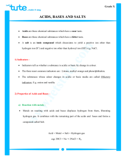 acids, bases and salts