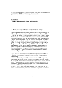 5. On the variety of functionalist approaches