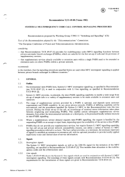 T/CS 49-08 - System L1 multifrequency code call control