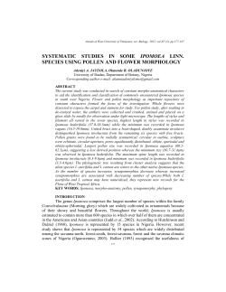 Systematic studies in some Ipomoea Linn. species using pollen