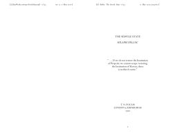 . . . . THE SERVILE STATE HILAIRE BELLOC `` . . . If we do not