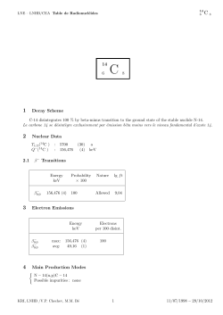 14 6 C 8 1 Decay Scheme 2 Nuclear Data 2.1 &beta;