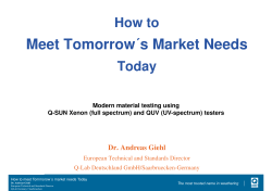 Meet Tomorrow&acute;s Market Needs