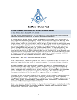 Esotericism of the Game of Chess Related to