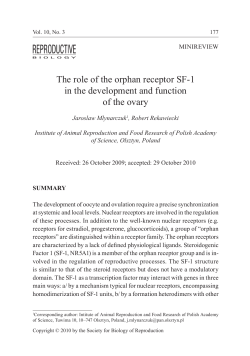 The role of the orphan receptor SF