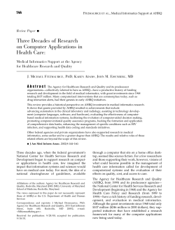 Three Decades of Research on Computer Applications in Health Care: