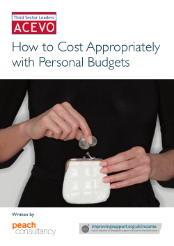 How to Cost Appropriately with Personal Budgets