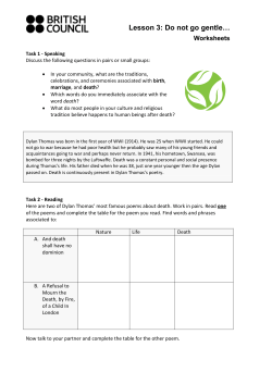 Do not go gentle into that good night - Worksheets