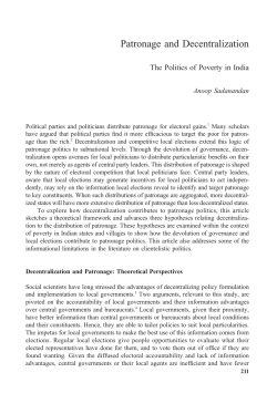 Patronage and decentralization: The politics of poverty in India