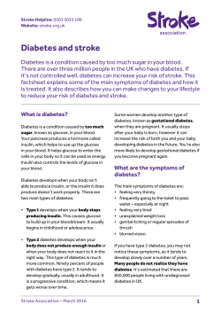 Diabetes and stroke - Stroke Association