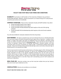 faculty and staff meal plan terms and conditions - Bama Dining