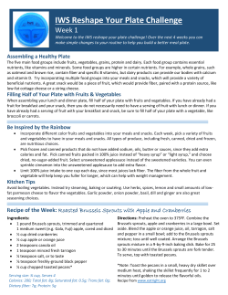 IWS Reshape Your Plate Challenge