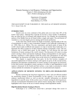 Remote Sensing in Arid Regions: Challenges and Opportunities