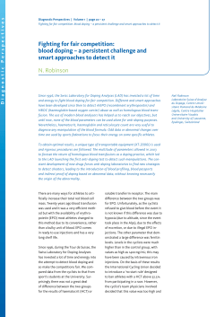 Fighting for fair competition: blood doping &ndash; a persistent challenge