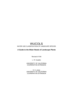 water use classification of landscape species (wucols)