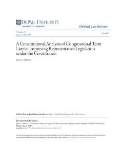 A Constitutional Analysis of Congressional Term Limits: Improving