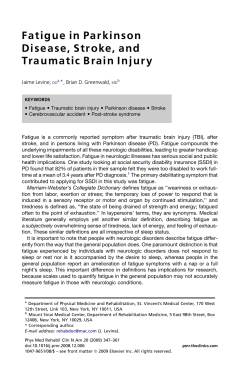 Fatigue in Parkinson Disease, Stroke, and Traumatic Brain Injury