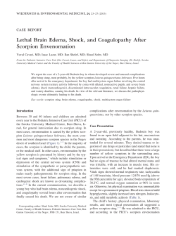 Lethal Brain Edema, Shock, and Coagulopathy After Scorpion