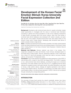 Development of the Korean Facial Emotion Stimuli: Korea University