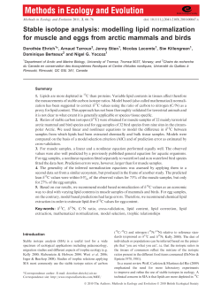 Stable isotope analysis: modelling lipid normalization for
