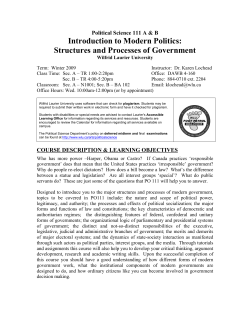 Political Science 111 - Wilfrid Laurier University