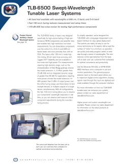 TLB-6500 Swept-Wavelength Tunable Laser Systems