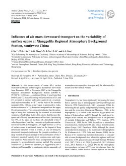 Influence of air mass downward transport on the variability of surface