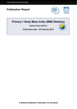 Publication Report Primary 1 Body Mass Index