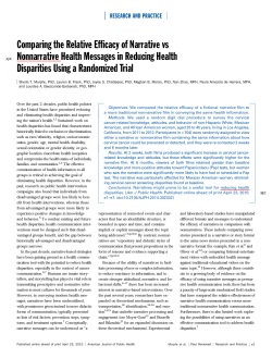 Comparing the Relative Efficacy of Narrative vs