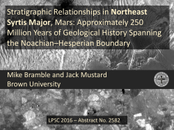 Stratigraphic Relationships in Northeast Syrtis Major, Mars