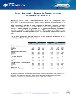 June 2013 Operating Statistics