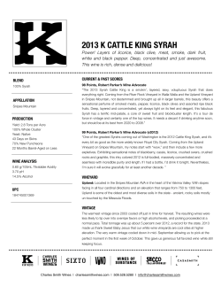 2013 k cattle king syrah