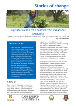 Nigerian women reap benefits from indigenous vegetables