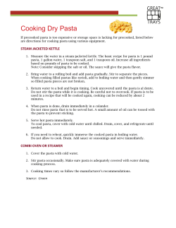 Cooking Dry Pasta - University of Minnesota Extension