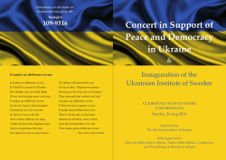 the Concert Program - Ukrainska Institutet i Sverige