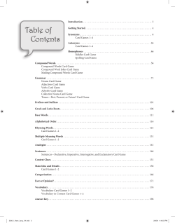 Table of Contents