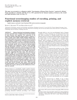 Functional neuroimaging studies of encoding, priming, and explicit