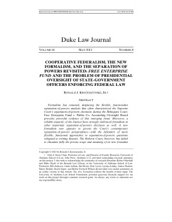 Cooperative Federalism, the New Formalism, and the Separation of