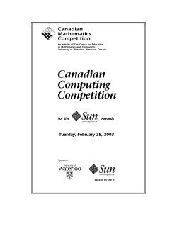 Canadian Computing Competition - CEMC