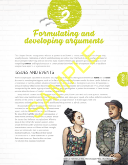 Formulating and developing arguments