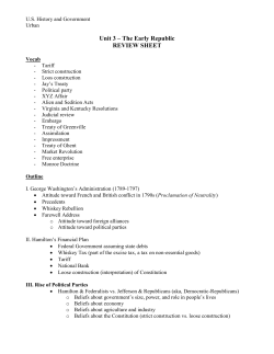 Unit 3 &ndash; The Early Republic