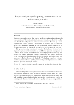 Linguistic rhythm guides parsing decisions in written sentence