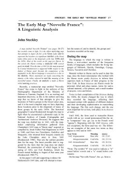 The Early Map "Novvelle France": A Linguistic Analysis