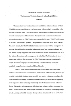 Third-World Fictional Narratives: The Question of National Allegory