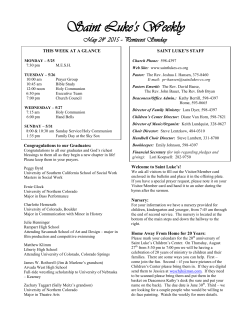 Saint Luke`s Weekly - Saint Luke`s Lutheran Church